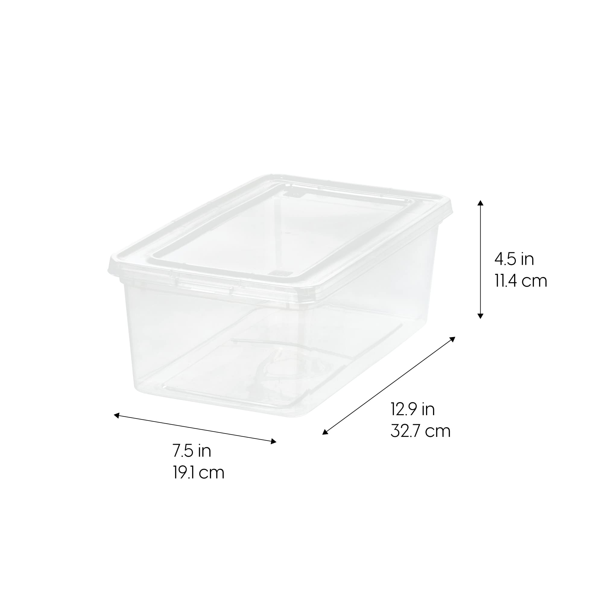 Iris Usa 5.9 Qt Plastic Stackable Storage Container Bin With Latching Lid, 20 Pack - Clear, Nestable Box Tote Closet Organization Toys School Art Supplies Shoe Shoebox